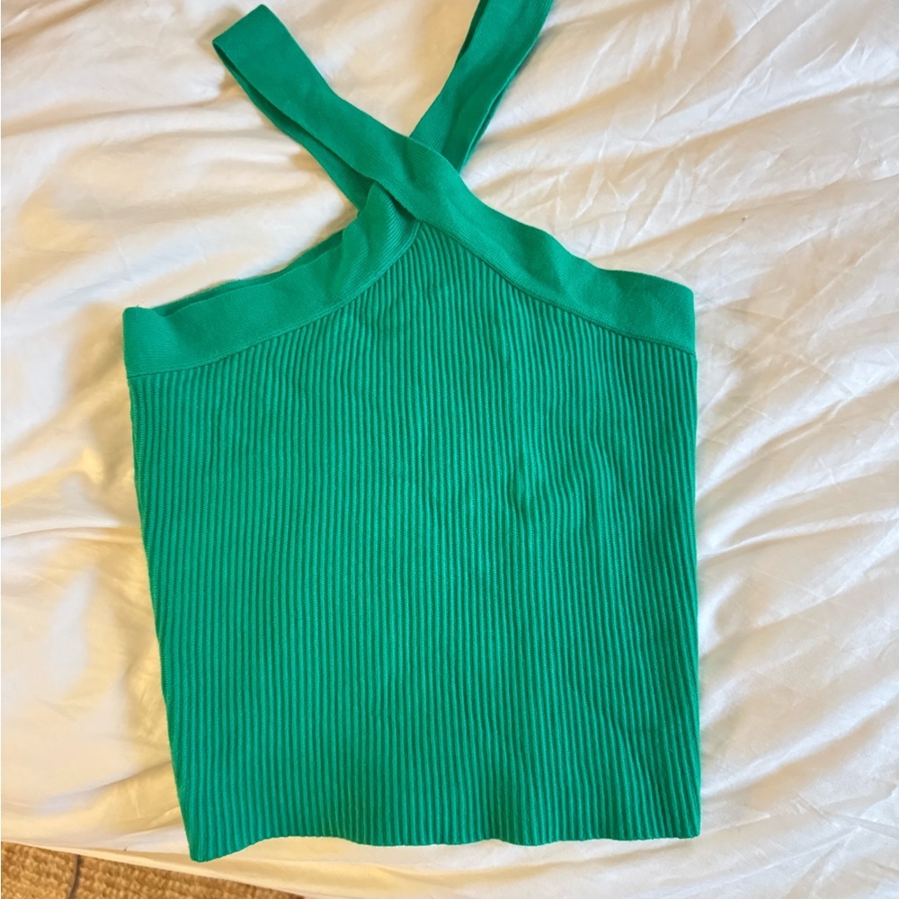 House of Harlow x revolve Green Ribbed Halter Top